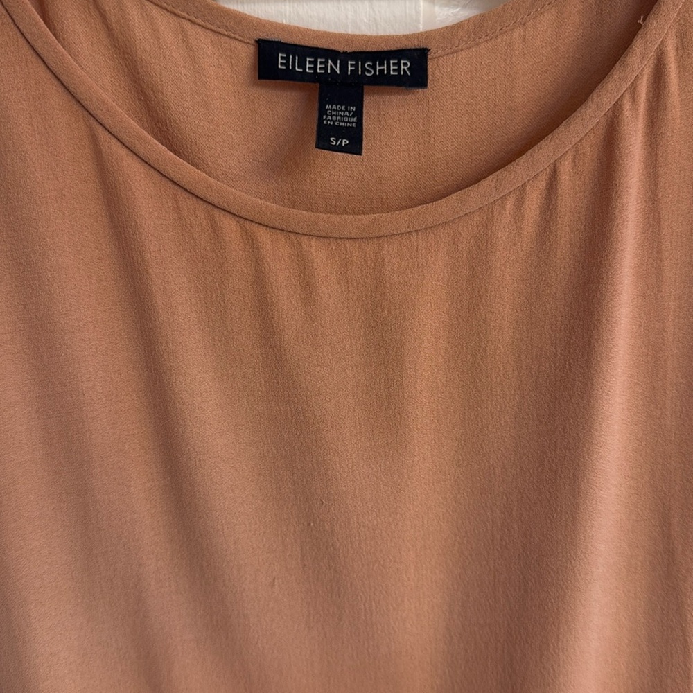 EILEEN FISHER Russet Nutmeg Silk Tank Top Size Small - Picture 5 of 11